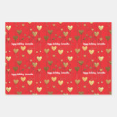 hearts birthday Valentine's Day anniversary Geschenkpapier Set (Vorderseite 3)