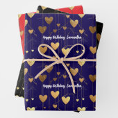 hearts birthday Valentine's Day anniversary Geschenkpapier Set (Beispiel)