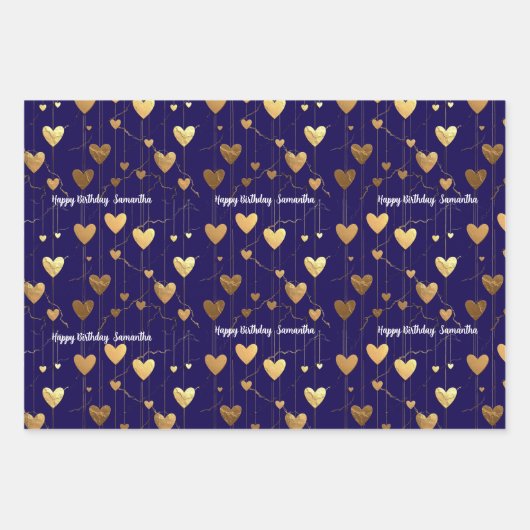 hearts birthday Valentine's Day anniversary Geschenkpapier Set (Vorderseite)