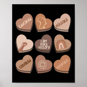 Hearts Black History Month V-Day Valentinstag Bild Poster