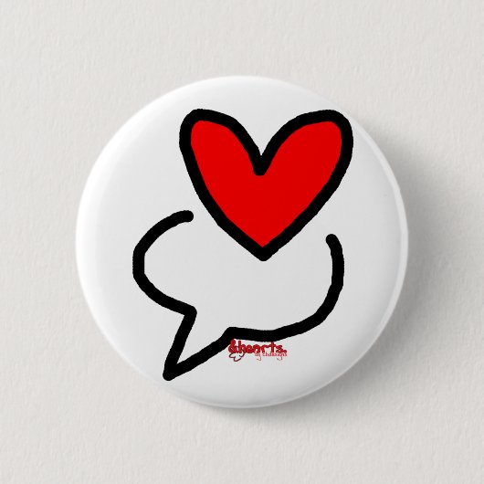 &hearts. Blasen-Knopf Button (Vorderseite)