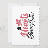 Hearts Bloom new - inspirierendes Blumenzitat Feiertagskarte (Vorderseite)