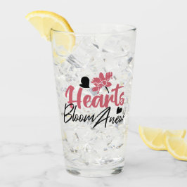 Hearts Bloom new - inspirierendes Blumenzitat Glas