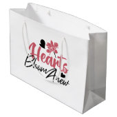 Hearts Bloom new - inspirierendes Blumenzitat Große Geschenktüte (Rückseite Schrägansicht)
