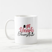 Hearts Bloom new - inspirierendes Blumenzitat Kaffeetasse (Links)