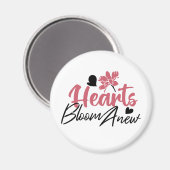 Hearts Bloom new - inspirierendes Blumenzitat Magnet (Vorderseite/Rückseite)