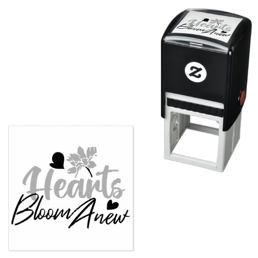 Hearts Bloom new - inspirierendes Blumenzitat Permastempel (Beispiel)