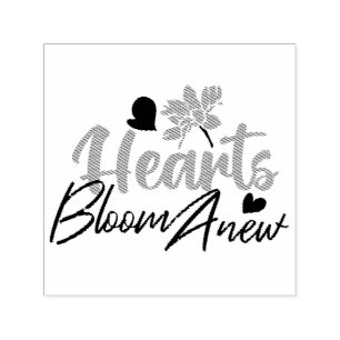 Hearts Bloom new - inspirierendes Blumenzitat Permastempel