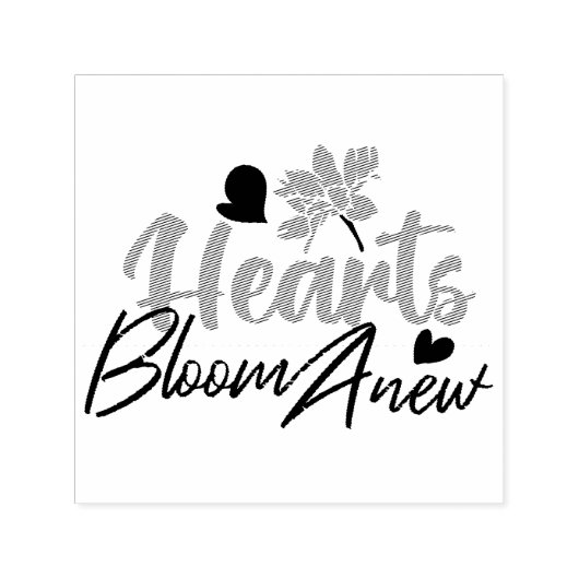 Hearts Bloom new - inspirierendes Blumenzitat Permastempel (Design)