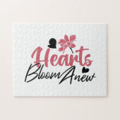 Hearts Bloom new - inspirierendes Blumenzitat Puzzle (Horizontal)
