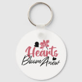 Hearts Bloom new - inspirierendes Blumenzitat Schlüsselanhänger (Vorderseite)