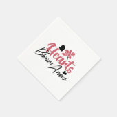 Hearts Bloom new - inspirierendes Blumenzitat Serviette (Ecke)