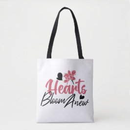 Hearts Bloom new - inspirierendes Blumenzitat Tasche