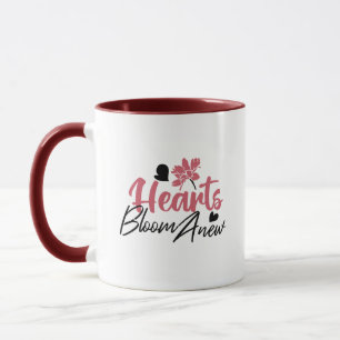 Hearts Bloom new - inspirierendes Blumenzitat Tasse