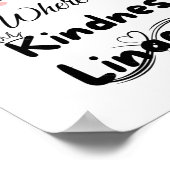 Hearts Bloom wo Kindness Lingers Sticker Poster (Ecke)