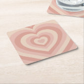 Hearts Blush Beige Rechteckiger Pappuntersetzer (angewinkelt)
