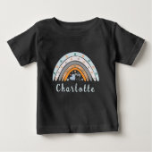 Hearts Boho Rainbow mit Personalisiertem Namen Baby T-shirt (Vorderseite)