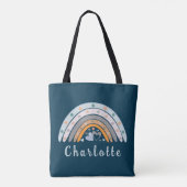 Hearts Boho Rainbow mit Personalisiertem Namen Tasche (Rückseite)