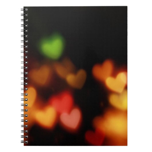 Hearts bokeh Fotografie Notizblock (Vorderseite)