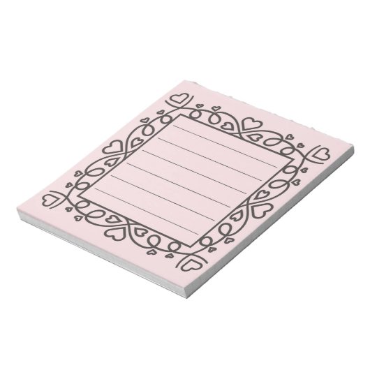 Hearts Border  Notizblock (Rotiert)
