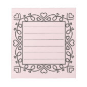 Hearts Border Notizblock (Vorderseite)