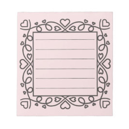 Hearts Border  Notizblock