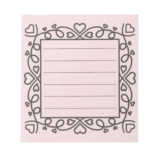 Hearts Border  Notizblock (Vorderseite)