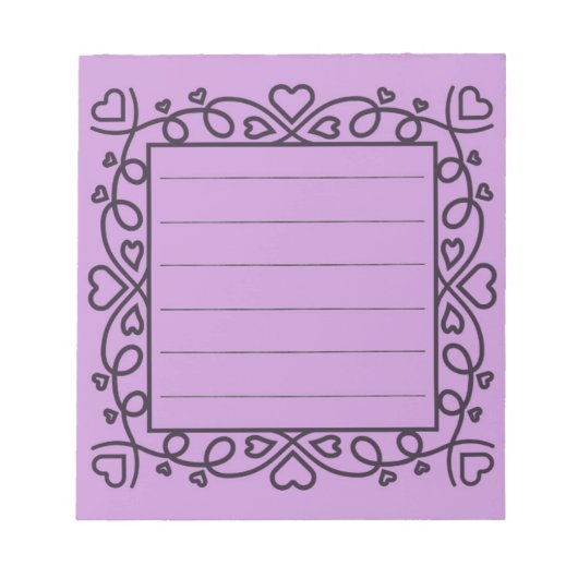 Hearts Border  Notizblock (Vorderseite)