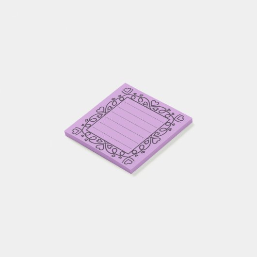 Hearts Border  Post-it Klebezettel (angewinkelt)