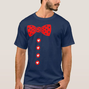 Hearts Bow Krawatte Suspenders Valentinstag T-Shirt