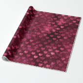Hearts Bridal Marsala Glitzer Burgundy Glam Geschenkpapier (Ungerollt)