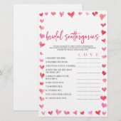 Hearts Bridal Scattergories Bridal Shower Game  Briefpapier (Vorne/Hinten)