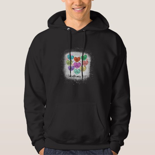 Hearts Candy Love Never Fails Christian Faith Vale Hoodie (Vorderseite)