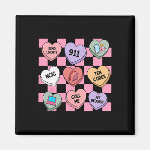 Hearts Candy Valentinstag 911 Dispatcher , Magnet