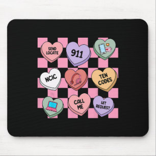 Hearts Candy Valentinstag 911 Dispatcher , Mousepad