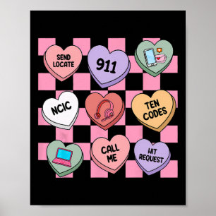 Hearts Candy Valentinstag 911 Dispatcher ,  Poster