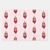 Hearts Cavalier Spaniel Dog Lover Valentines Gift Geschenkpapier Set (Vorderseite 2)