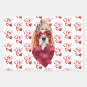 Hearts Cavalier Spaniel Dog Lover Valentines Gift Geschenkpapier Set (Vorderseite)