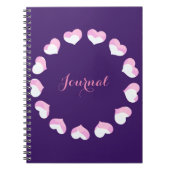 Hearts Circle Pink Lila Journal Notebook Notizblock (Vorderseite)