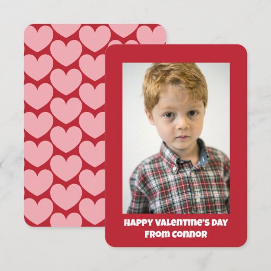 Hearts Classroom Foto Valentines Karten (Vorne/Hinten)