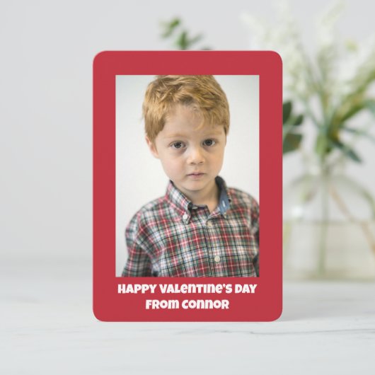 Hearts Classroom Foto Valentines Karten (Stehend Vorderseite)