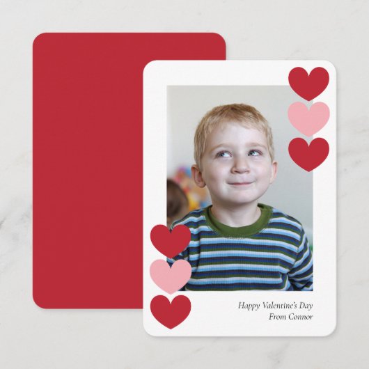 Hearts Classroom Foto Valentines Karten (Vorne/Hinten)