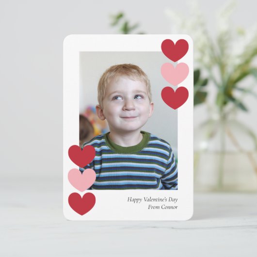 Hearts Classroom Foto Valentines Karten (Stehend Vorderseite)