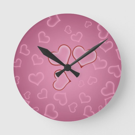Hearts Clock Runde Wanduhr (Vorderseite)