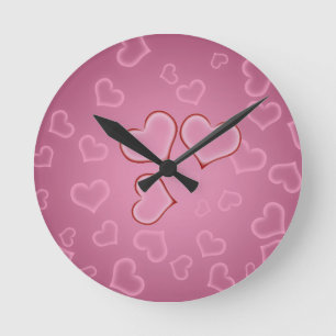 Hearts Clock Runde Wanduhr