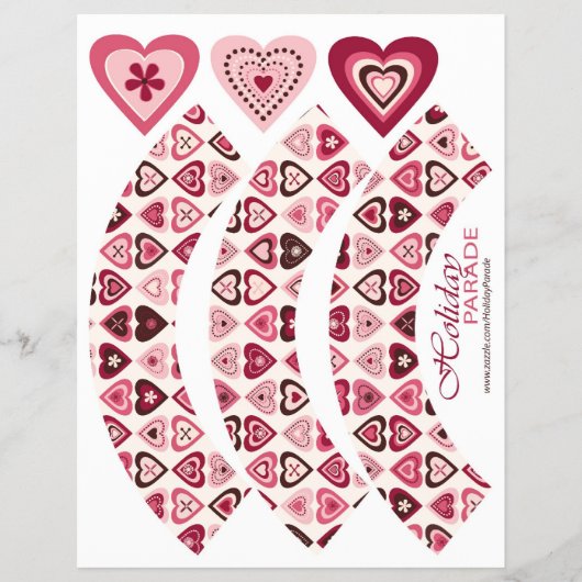 Hearts Confection Cupcake Wrapper Flyer (Vorne)