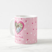 Hearts Couple Custom Foto Valentine Wedding Coffe Kaffeetasse (Vorderseite Links)