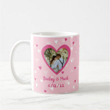 Hearts Couple Custom Foto Valentine Wedding Coffe
