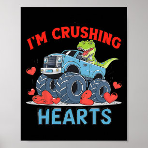 Hearts Crusher Monster Truck zerquetscht ein rotes Poster