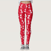 Hearts doodles pattern, Red, Leggings (Vorderseite)
